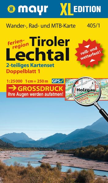 Kompass Karten GmbH Mayr Wanderkarte Tiroler Lechtal Xl (2-Karten-Set) 1, 25.000