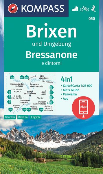 KOMPASS Wanderkarte 050 Brixen und Umgebung / Bressanone e dintorni 1:25.000