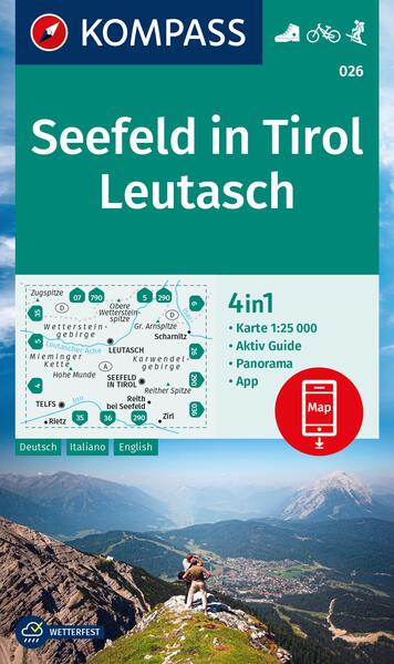 KOMPASS Wanderkarte 026 Seefeld in Tirol Leutasch 1:25.000