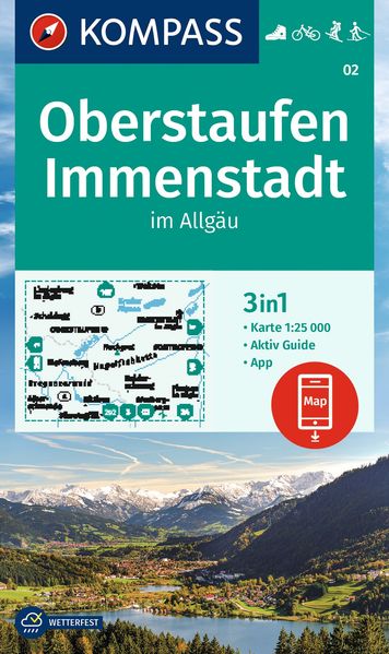 KOMPASS Wanderkarte 02 Oberstaufen Immenstadt im Allgäu 1:25.000