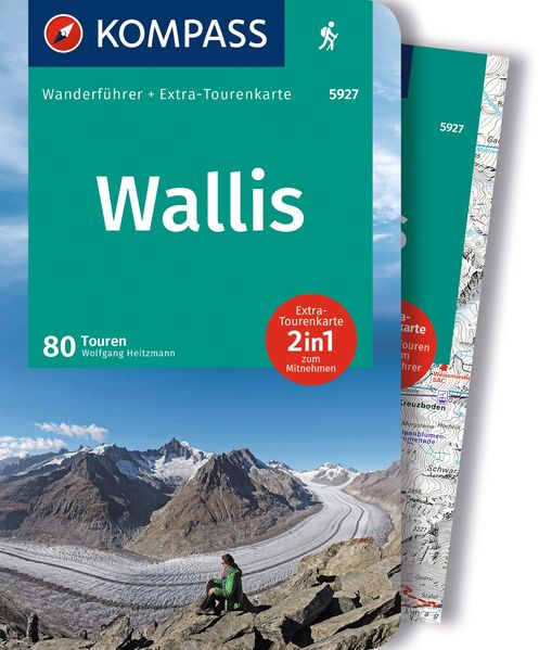Kompass Karten GmbH Kompass Wanderführer Wallis 80 Touren Mit Extra-Tourenkarte
