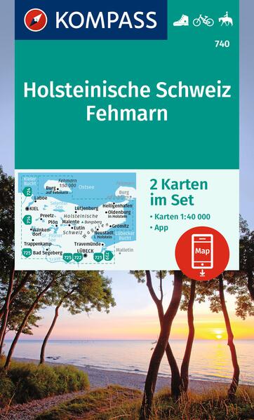KOMPASS Wanderkarten-Set 740 Holsteinische Schweiz Fehmarn (2 Karten) 1:40.000