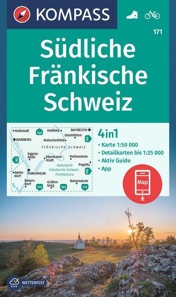 KOMPASS Wanderkarte 171 Südliche Fränkische Schweiz 1:50.000