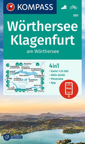 KOMPASS Wanderkarte 061 Wörthersee Klagenfurt am Wörthersee 1:25.000