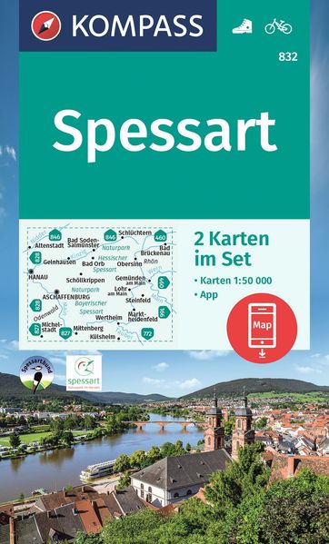 KOMPASS Wanderkarten-Set 832 Spessart (2 Karten) 1:50.000