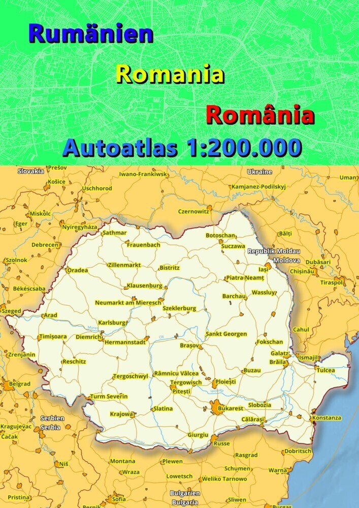 Rumänien Autoatlas Straßenatlas 2023/2024 1:200.000 (România)