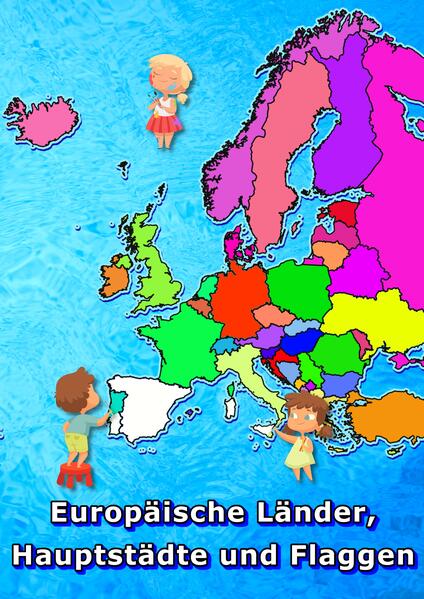 Europäische Länder Hauptstädte und Flaggen malen und lernen