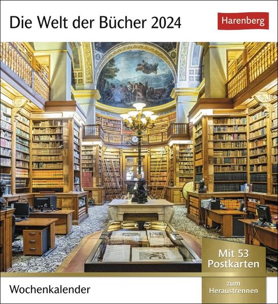 Die Welt der Bücher Postkartenkalender 2024. Von den schönsten Bibliotheken bis zum gemütlichen Lese