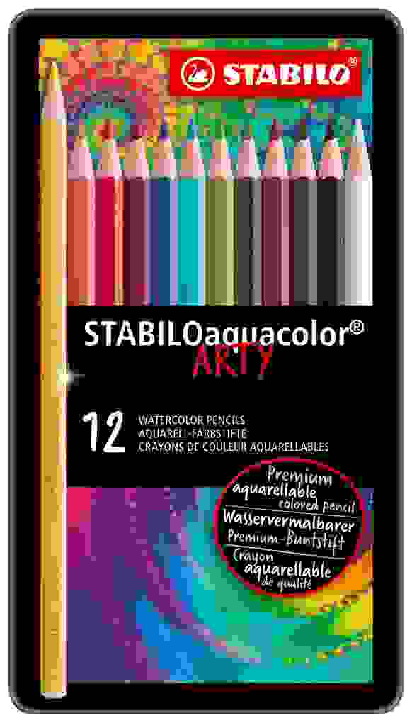 STABILO Buntstift Aquarell-Buntstift aquacolor - ARTY 12er Metalletui