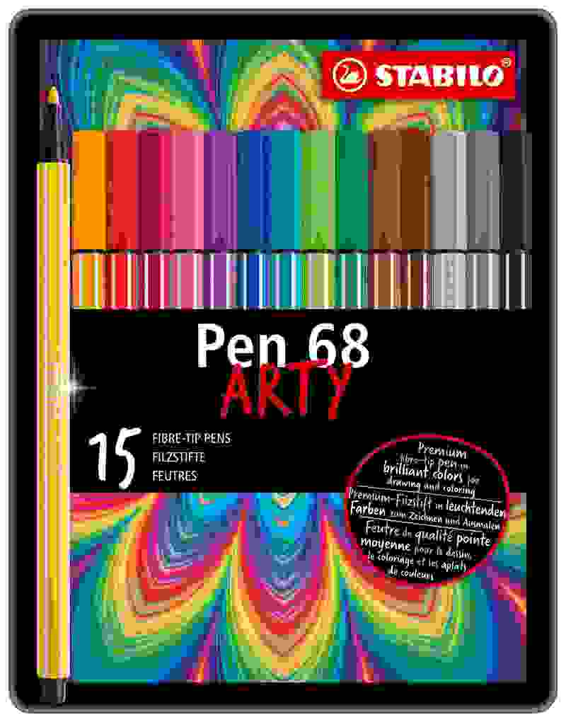 STABILO Filzstift Premium-Filzstift Pen 68 - ARTY 15er Metalletui
