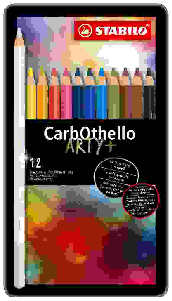 STABILO Buntstift Pastellkreidestift CarbOthello - ARTY+ 12er Metalletui