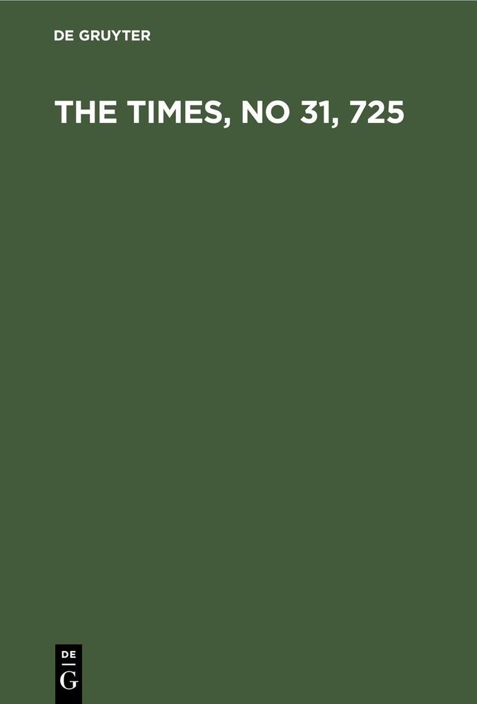 The Times No 31 725