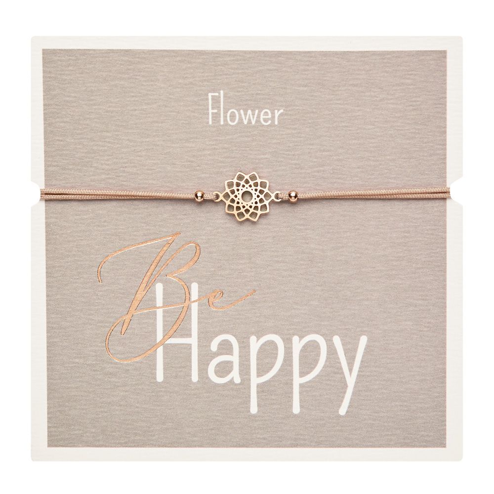 Armband - Be Happy - rosévergoldet - Blume