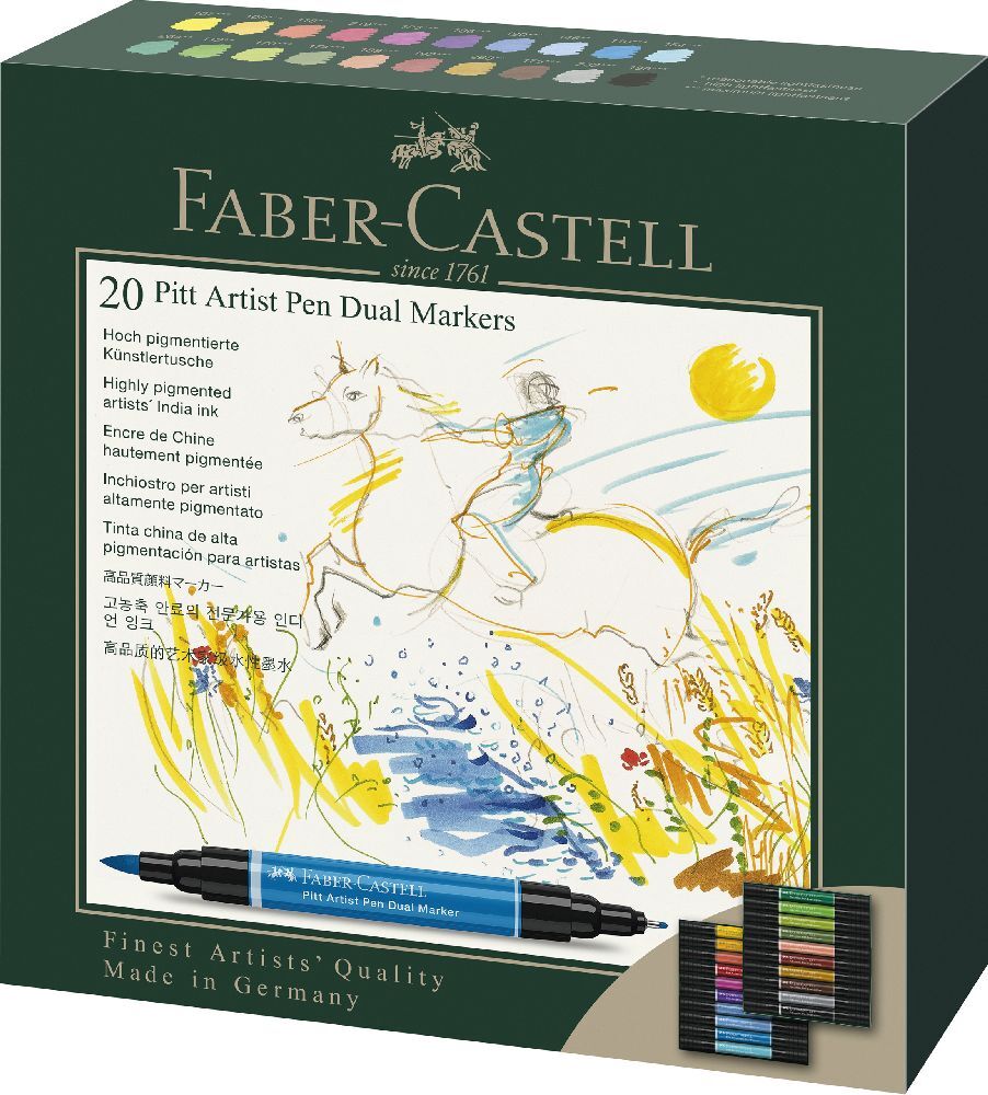 Faber-Castell Dual Marker Pitt Artist Pen Tuschestift 20er Set