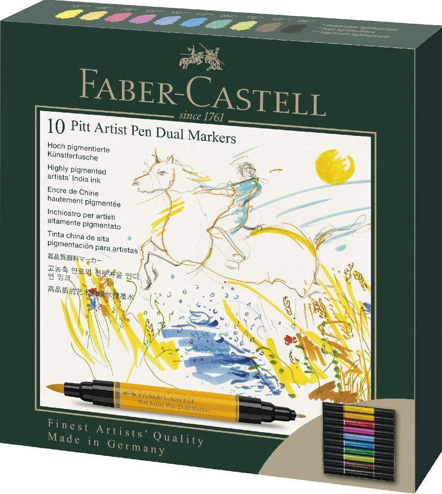 Faber-Castell Dual Marker Pitt Artist Pen Tuschestift 10er Set