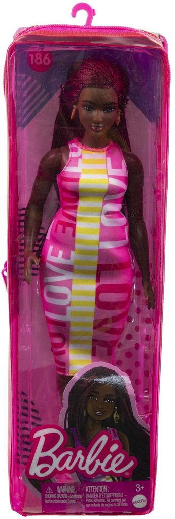 Barbie - Barbie Fashionistas Puppe im ärmellosen Kleid mit Love- Aufschrift