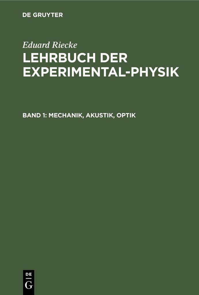 Mechanik Akustik Optik