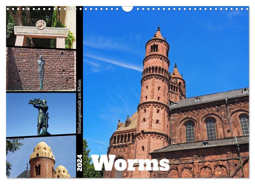 Worms-Nibelungenstadt am Rhein (Wandkalender 2024 DIN A3 quer) CALVENDO Monatskalender