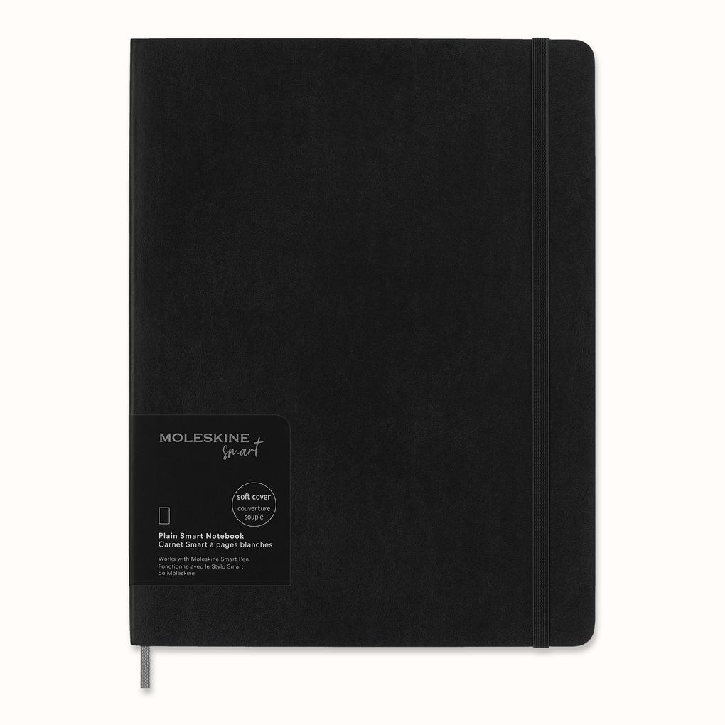 Moleskine Smart Notebook Extra Large Plain Black Soft Cover (7.5 x 10)