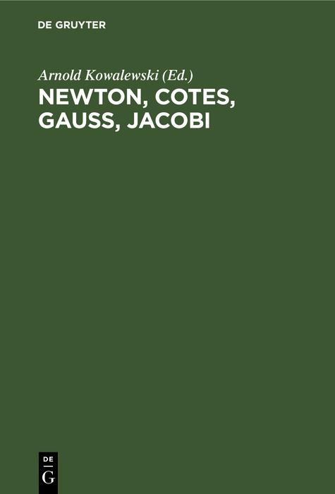 Newton Cotes Gauss Jacobi
