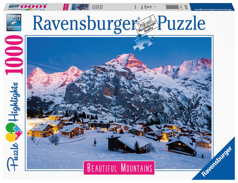 Ravensburger Puzzle - Berner Oberland Mürren - 1000 Teile Puzzle Beautiful Mountains Collection für Erwachsene und Kinder ab 14 Jahren