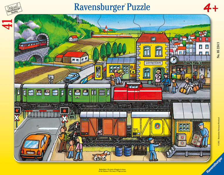 Ravensburger Kinderpuzzle - 05234 Bahnfahrt - 30-48 Teile Rahmenpuzzle für Kinder ab 4 Jahren