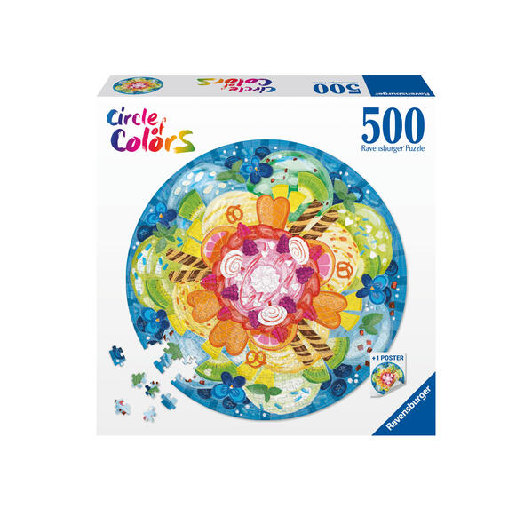 Ravensburger Puzzle 17348 - Circle of Colors Ice Cream - 500 Teile Rundpuzzle für Erwachsene und Kinder ab 12 Jahren