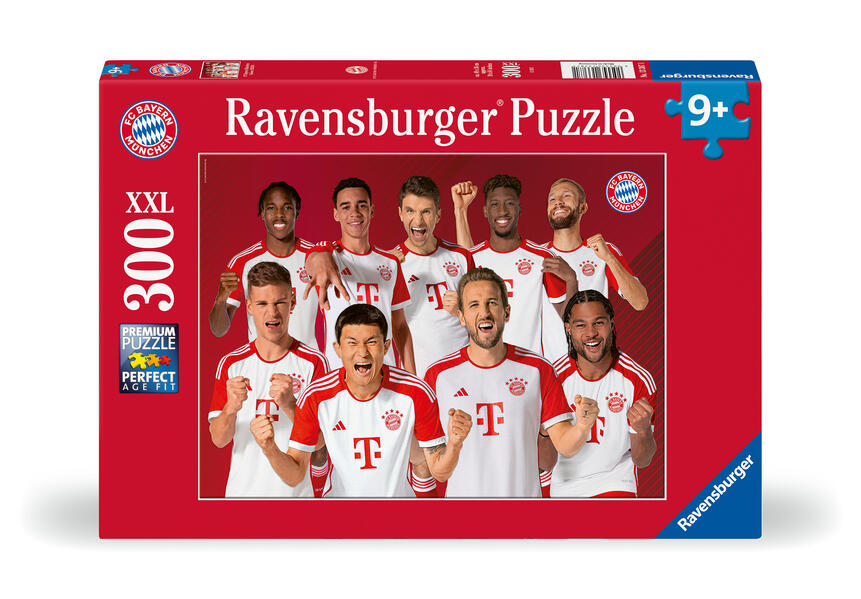 Ravensburger Kinderpuzzle 13387 - FC Bayern Saison 2023/24 - 300 Teile XXL FC Bayern München Puzzle für Kinder ab 9 Jahren