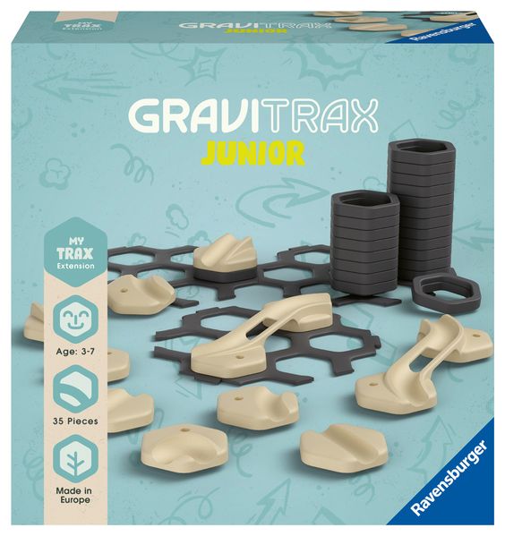 Ravensburger GraviTrax Junior Extension Trax - Erweiterbare Kugelbahn für Kinder Murmelbahn überwiegend aus nachwachsenden Rohstoffen mit Themenwelten Lern- und Konstruktionsspielzeug ab 3 Jahren