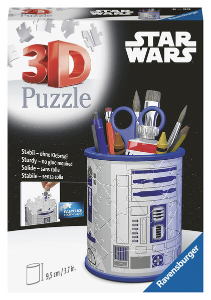 Ravensburger 3D Puzzle 11554 - Utensilo Star Wars R2D2 - Stiftehalter für Star Wars Fans ab 6 Jahren Schreibtisch-Organizer für Erwachsene und Kinder