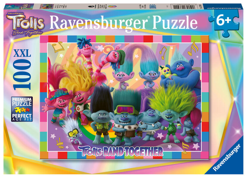 Ravensburger Kinderpuzzle 13390 - Trolls 3 - 100 Teile XXL Trolls Puzzle für Kinder ab 6 Jahren