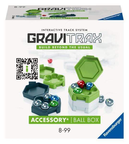 Ravensburger GraviTrax Accessory Ball Box - Ideales Zubehör für spektakuläre Kugelbahnen Konstruktionsspielzeug für Kinder ab 8 Jahren