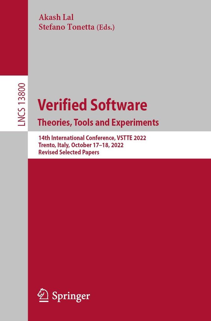 Verified Software. Theories Tools and Experiments.