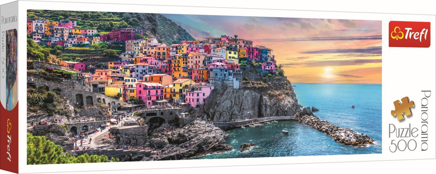 Puzzle 500 Panorama Sonnenuntergang in Vernazza Italien
