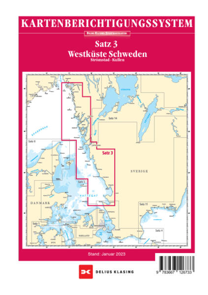Berichtigung Sportbootkarten Satz 3: Westküste Schweden (Ausgabe 2023)