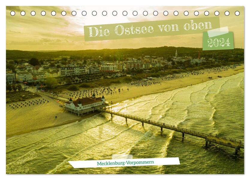 Die Ostsee von oben Mecklenburg-Vorpommern (Tischkalender 2024 DIN A5 quer) CALVENDO Monatskalender