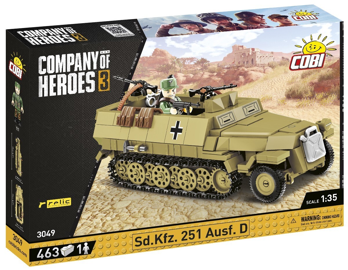 COBI Company of Heroes III 3049 - SD.KFZ. 251 Ausf.D. Halbkettenfahrzeug 453 Klemmbausteine
