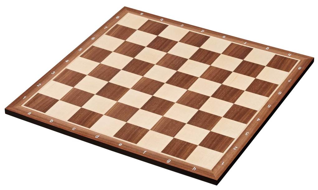 Philos 2347 - Schachbrett Kopenhagen Feld 50 mm mit Randbeschriftung Holz 45x45xx13cm