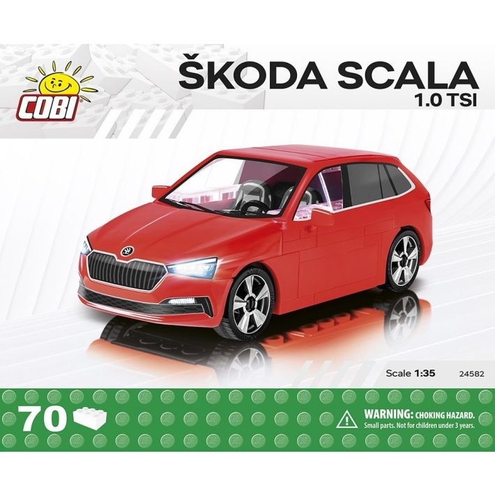 COBI 24582 - Škoda Scala 1.0 TSI rot Maßstab 1:35 70 Klemmbausteine Bausatz