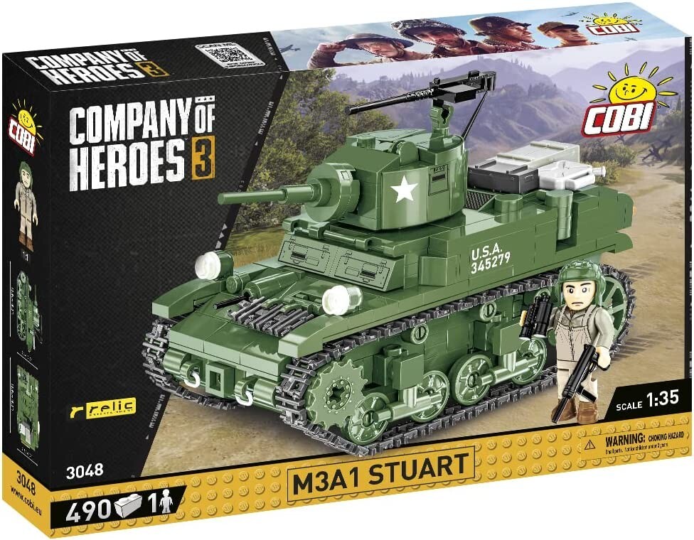 COBI Company of Heroes III 3048 - M3A1 Stuart Panzer 490 Klemmbausteine Bauset