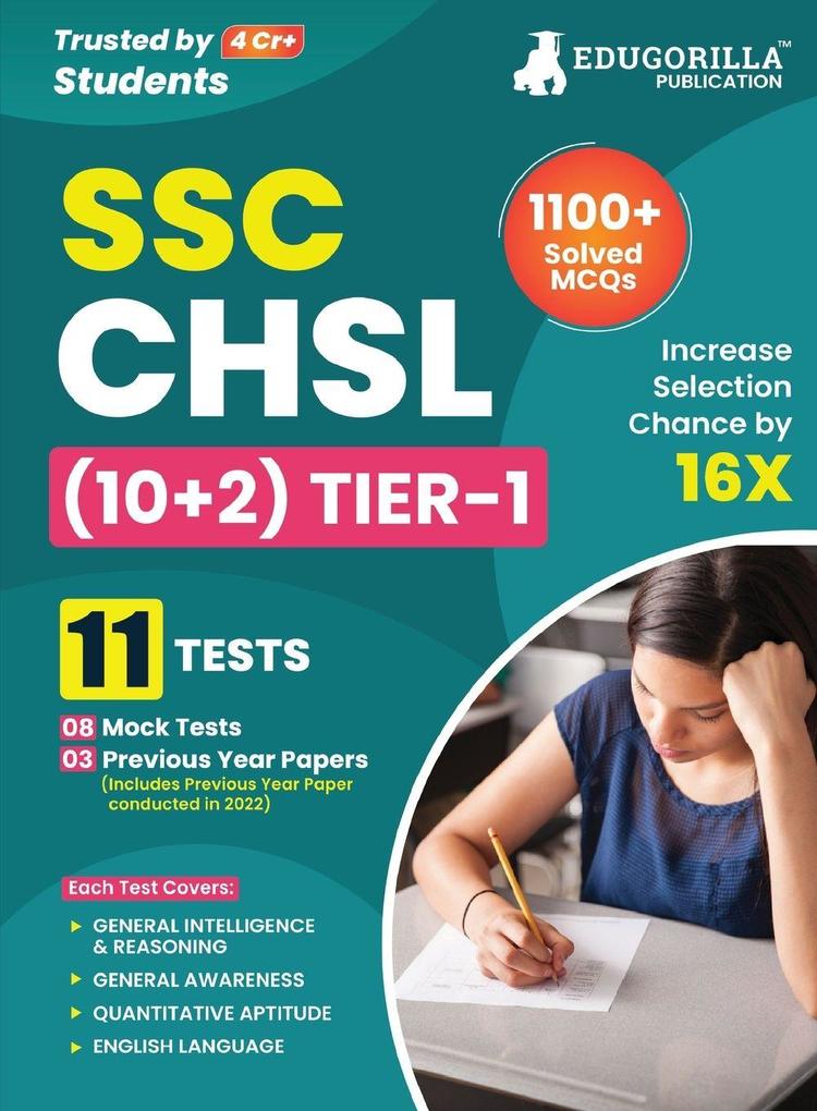 SSC CHSL Tier 1 Book 2023 (English Edition) - 8 Full Length Mock Tests and 3 Previous Year Papers (1100 Solved Questions) with Free Access to Online Tests