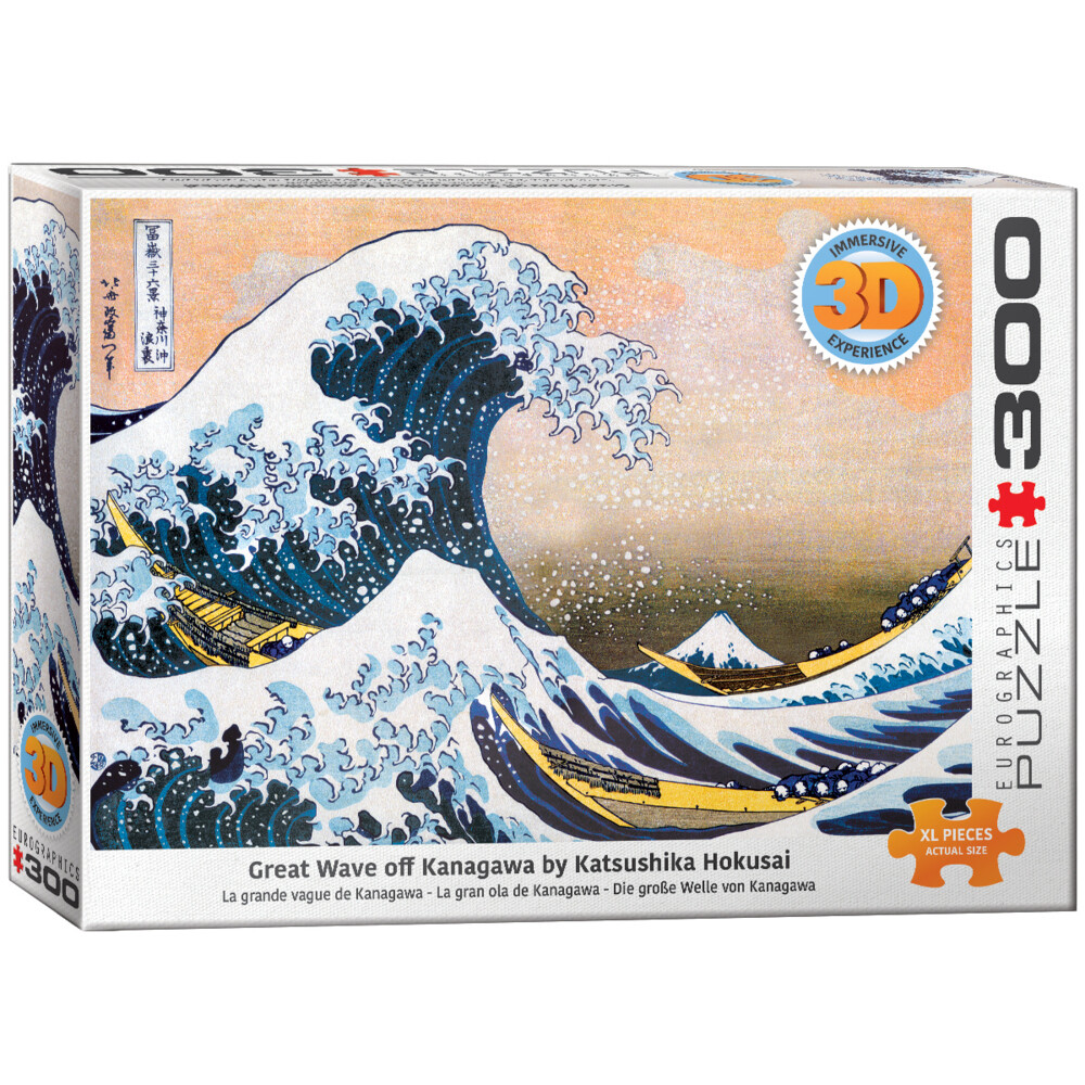 Eurographics 6331-1545 - Die große Welle vor Kanagawa von Hokusai Lenticular 3D-Puzzle 300 XL-Teile