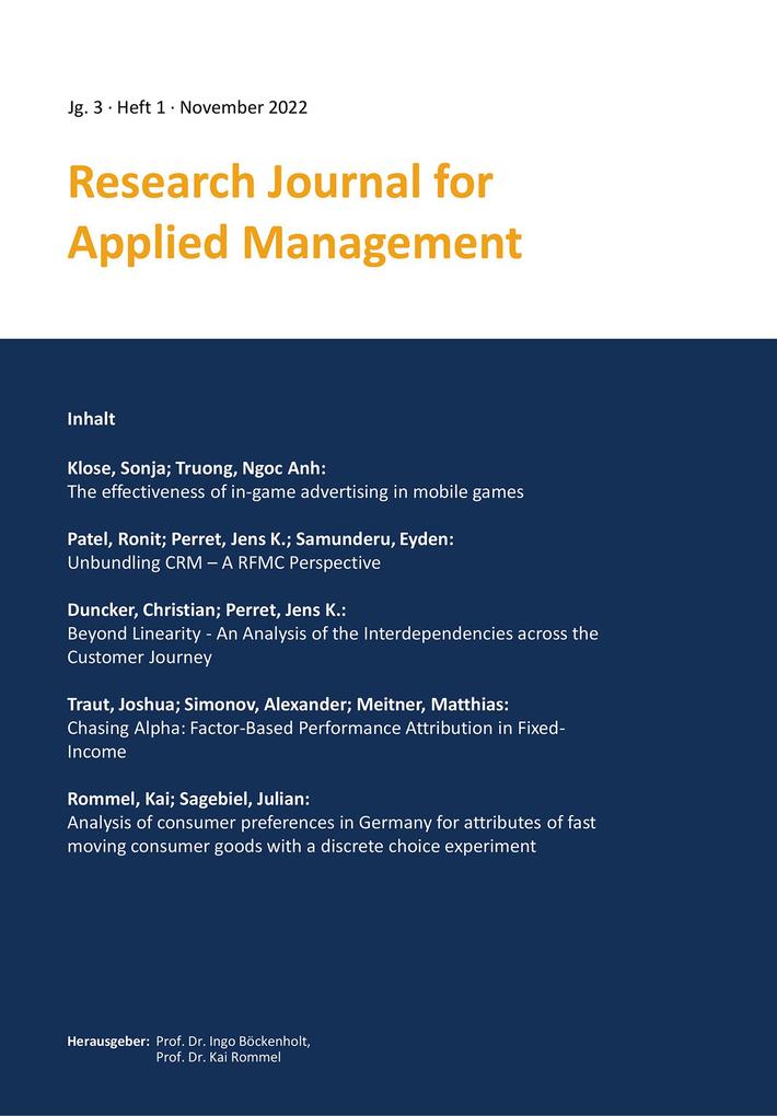 Research Journal for Applied Management - Jg. 3 Heft 1