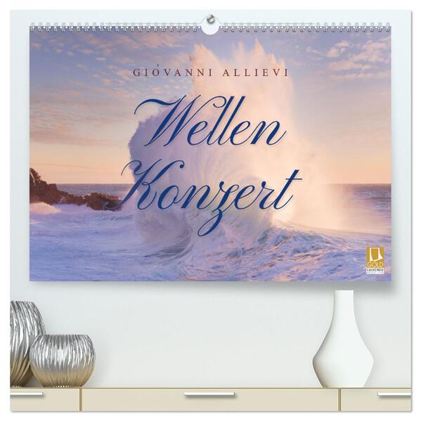 Wellen Konzert (hochwertiger Premium Wandkalender 2024 DIN A2 quer) Kunstdruck in Hochglanz
