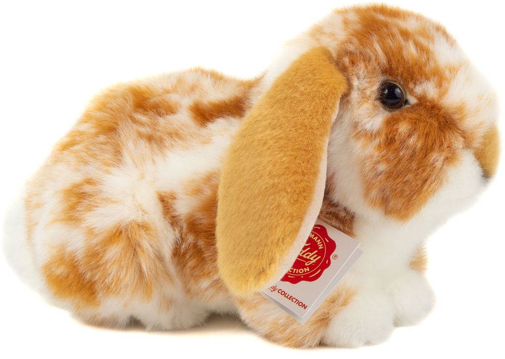 Teddy-Hermann - Widderkaninchen hellbraun-weiß gescheckt 23 cm