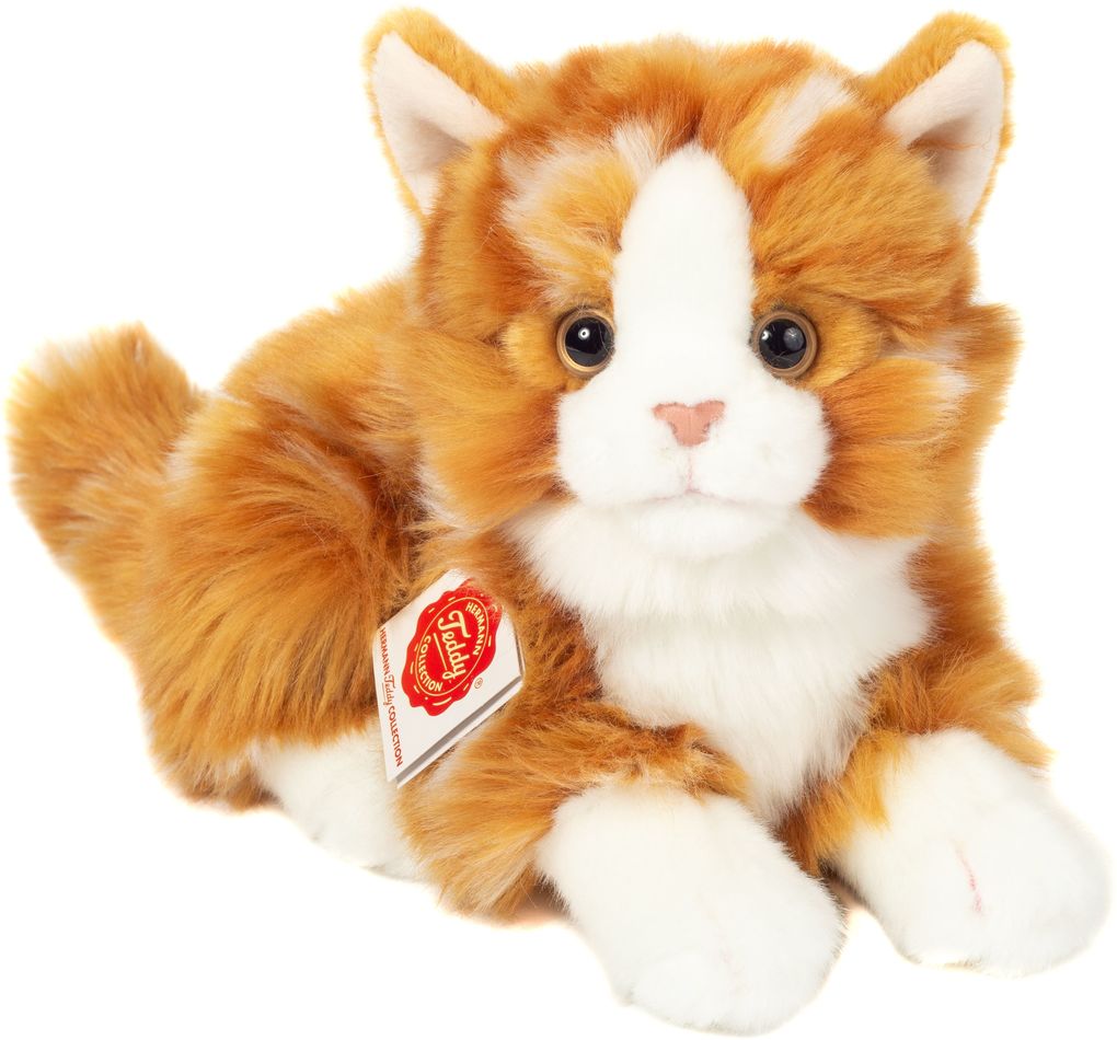 Teddy-Hermann - Katze liegend rot getigert 20 cm