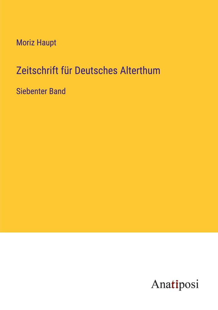 Zeitschrift für Deutsches Alterthum