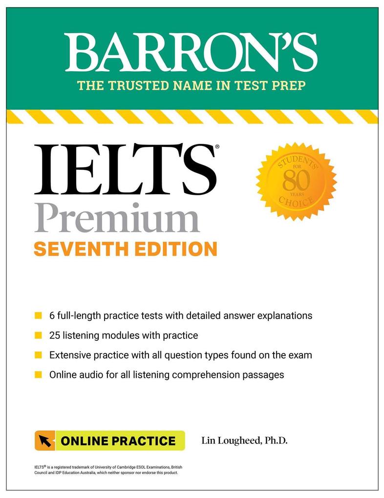 Kaplan Publishing Ielts Premium, 6 Practice Tests + Comprehensive Review + Online Audio