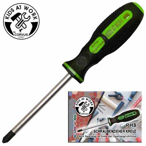 Corvus A600125 - Kids-at-Work Kreuz-Schraubenzieher PH3 16cm