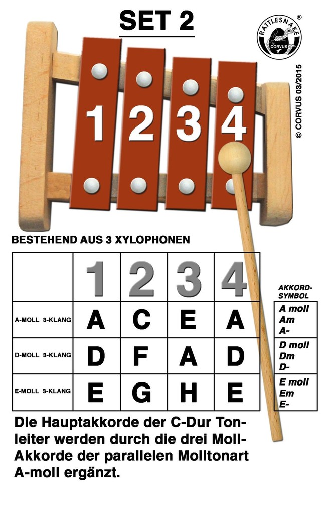 Corvus A600282 - Rattlesnake Akkord-Glockenspiel Set 2 Xylophon
